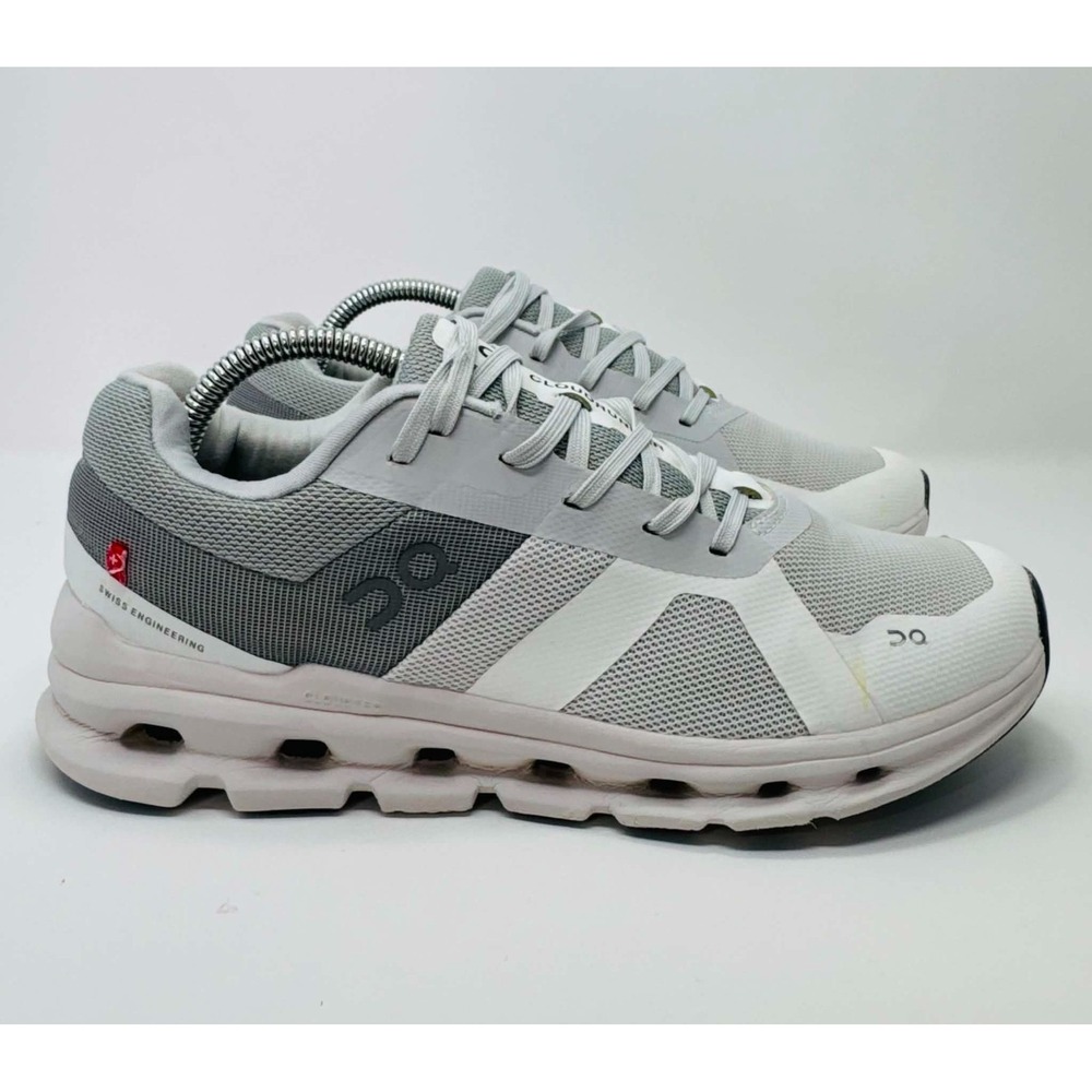 On Cloud Cloudrunner Womens 9 White Gray Running Shoes CloudTec Road Run Walk